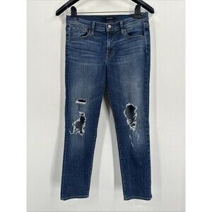 J Brand Sadey Jeans Women's Size 28 Decoy Destruct Slim Straight Modern Mid Rise